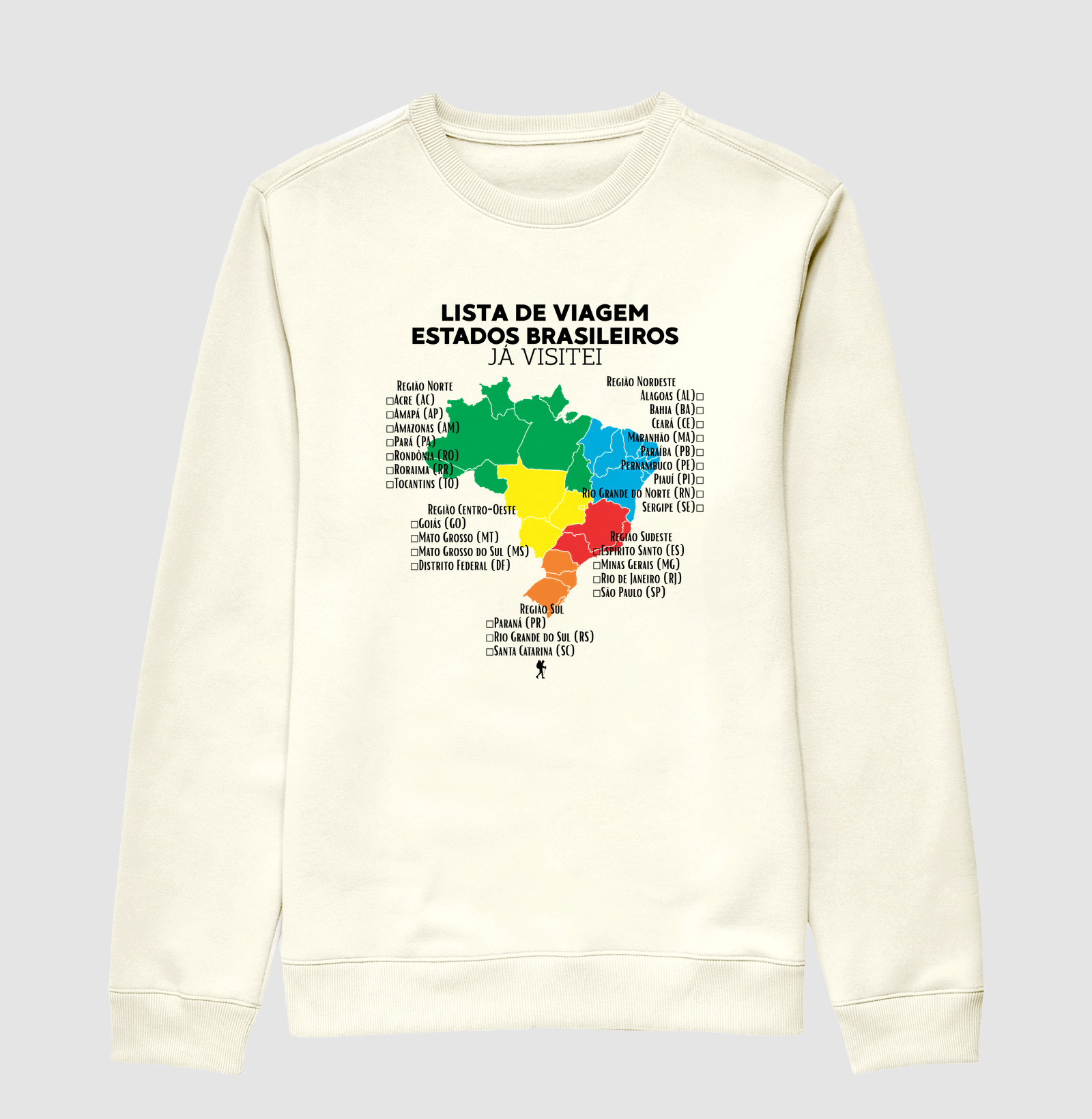 Camiseta Lista de Viagem Estados Brasileiros Ja Visitei | Mapa Brasil Auto Personalizavel | Colecao Personalizaveis - Imagem 2