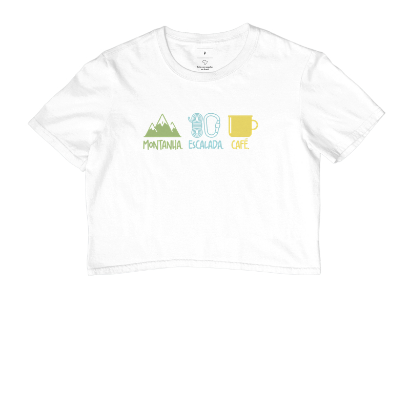Camiseta Cropped Falésia & Magnésio | Montanha, Escalada & Café - Imagem 3