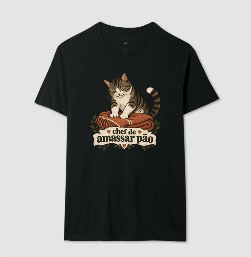Camiseta Gato Amassando Pão "chef de amassar pão" | Pelo & Pano - Imagem 2