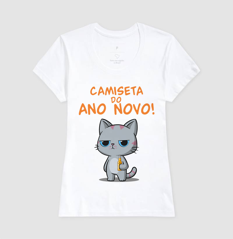 Camiseta Gato Sincero Ano Novo - Imagem 5