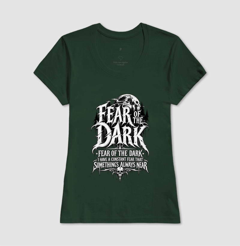 Camiseta Fear of the Dark – Estampa Gótica Heavy Metal - Imagem 7