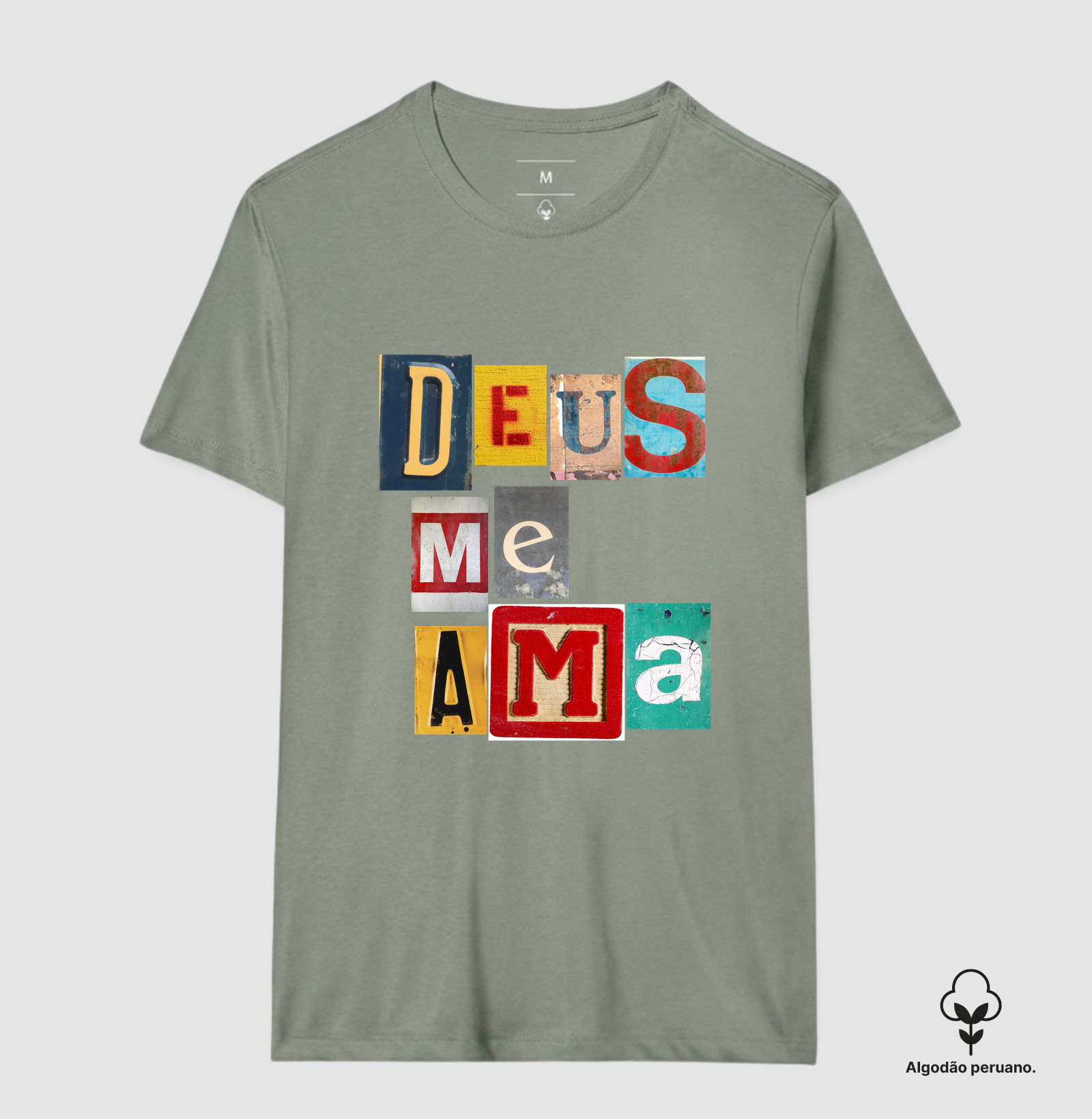 Camiseta Algodão Peruano Cristã Deus Me Ama - Imagem 4