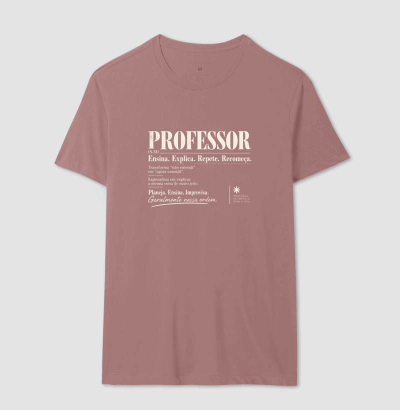 Camiseta Masculina Algodão Definição Professor Estampa Docente - Imagem 16