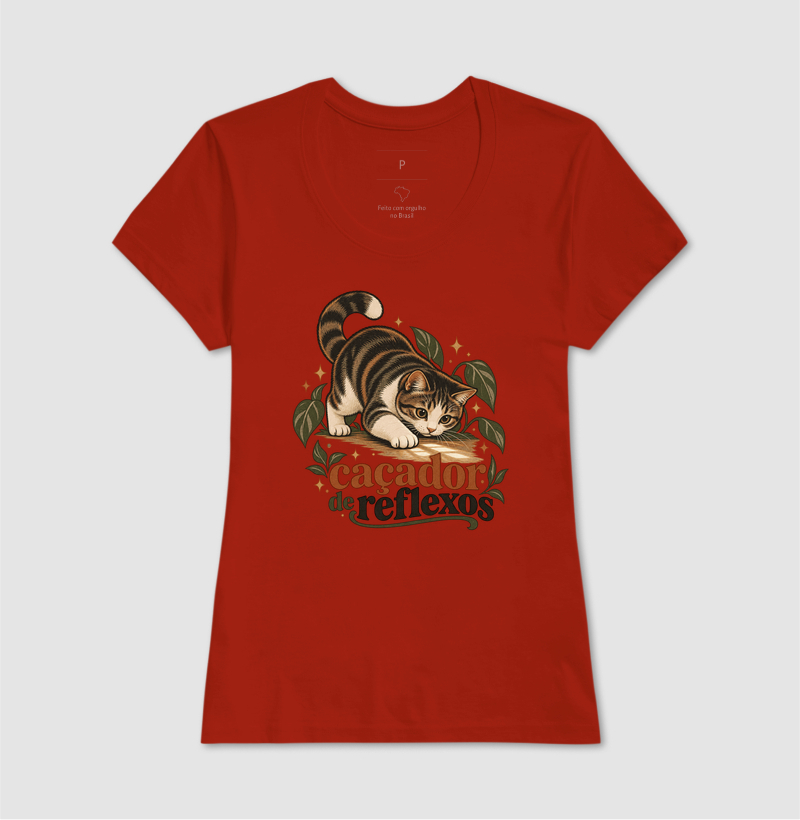 Camiseta Gato Brincando "caçador de reflexos" | Pelo & Pano - Imagem 11
