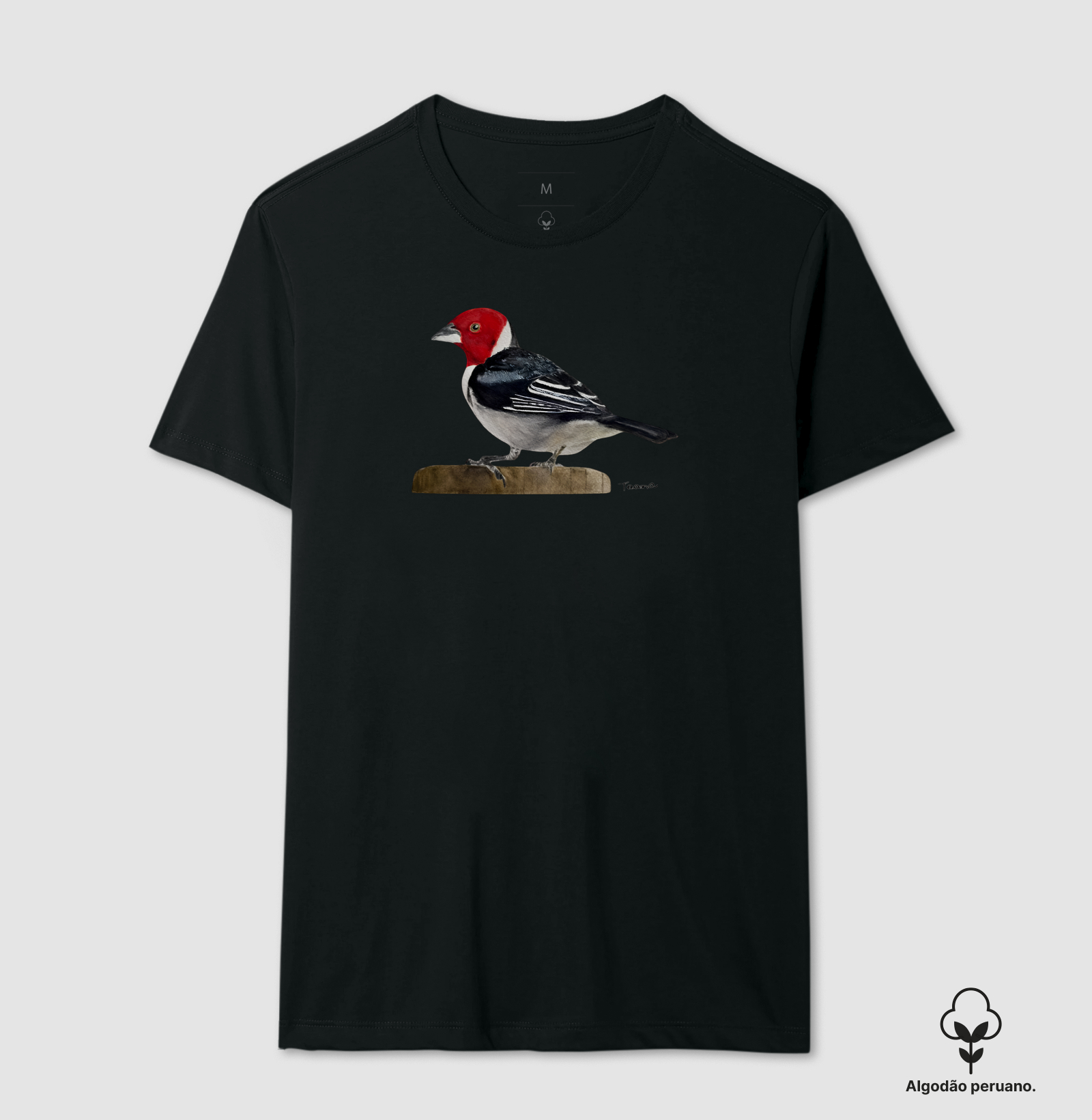 Camiseta Cardeal-do-Nordeste – Aves do Brasil Algodão Peruano - Imagem 4