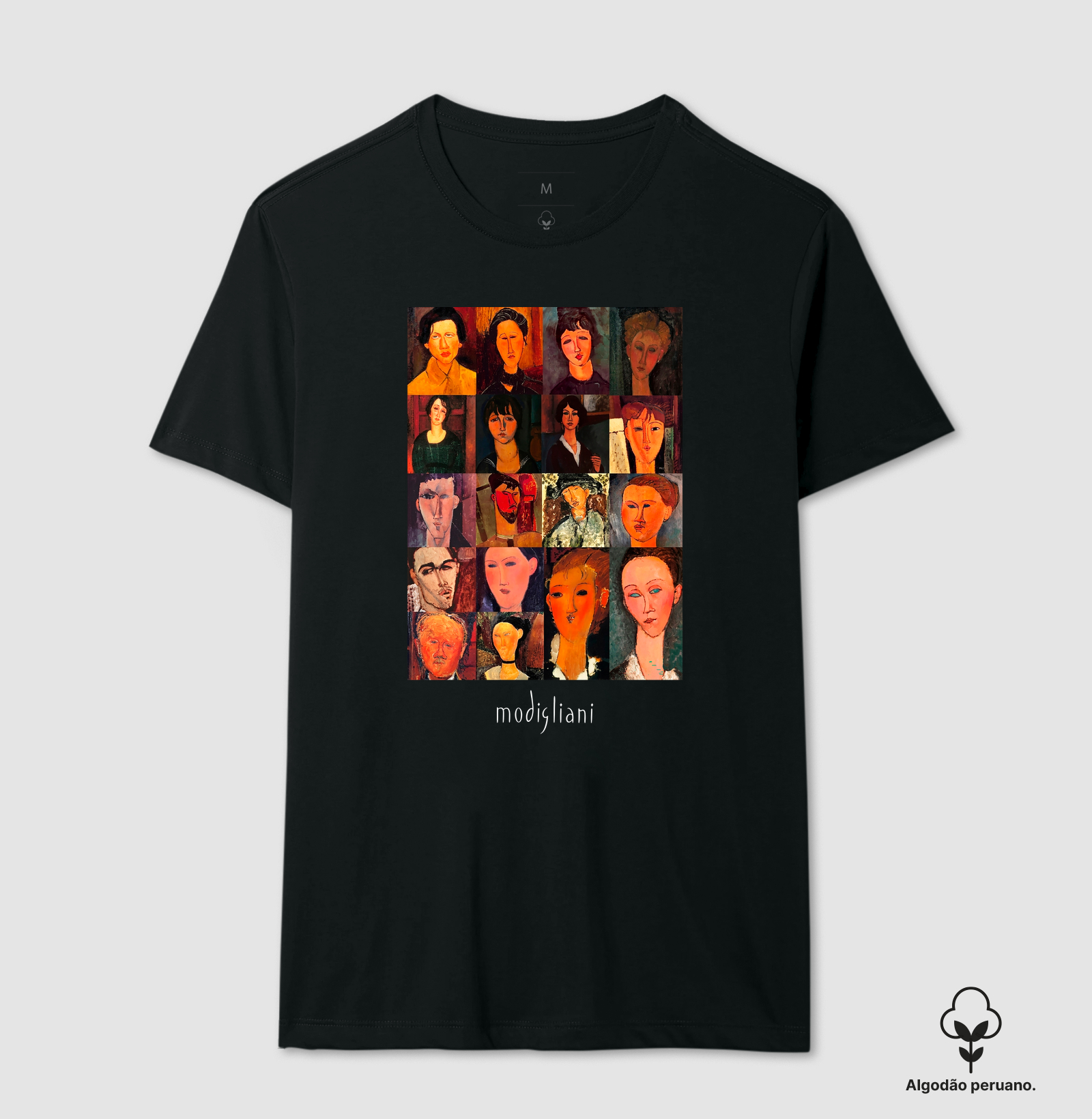 Camiseta Premium Algodão Tanguis Pintura Clássica Mosaico Modigliani - Imagem 5
