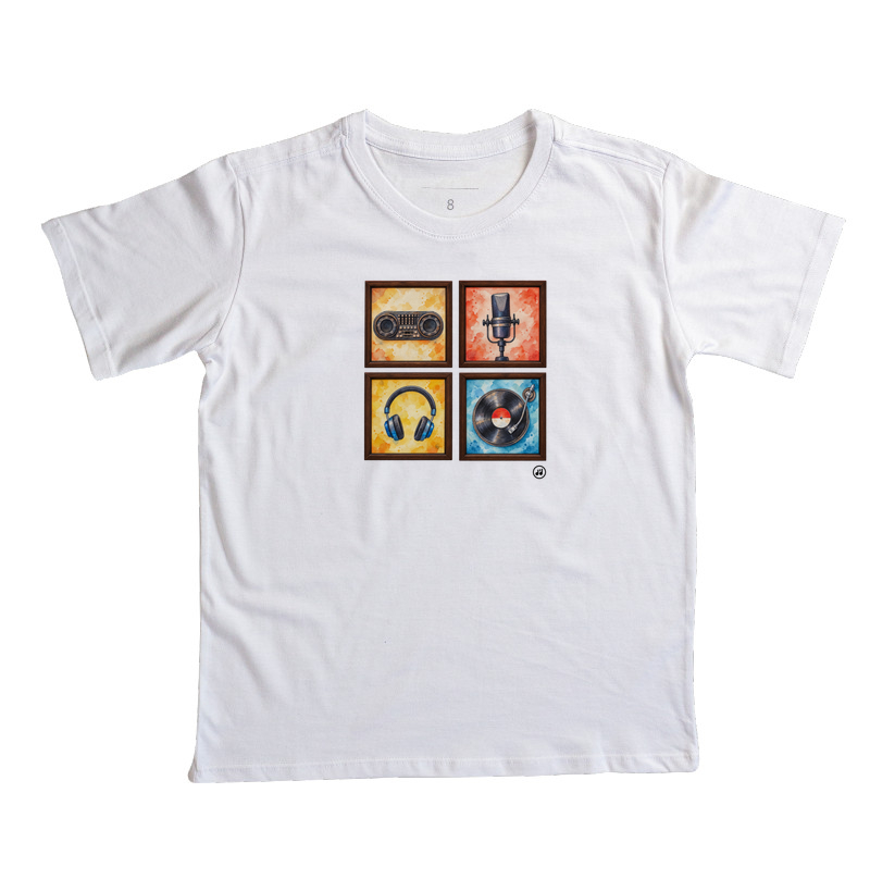 Rádio Microfone Fone Vinil em Aquarela - Imagem 4