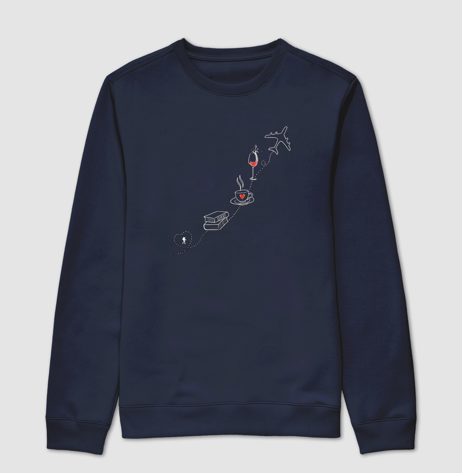 Camiseta Livro Cafe Vinho Aviao | Rota da Vida Viajante | Colecao Viciados em Viagem - Imagem 5