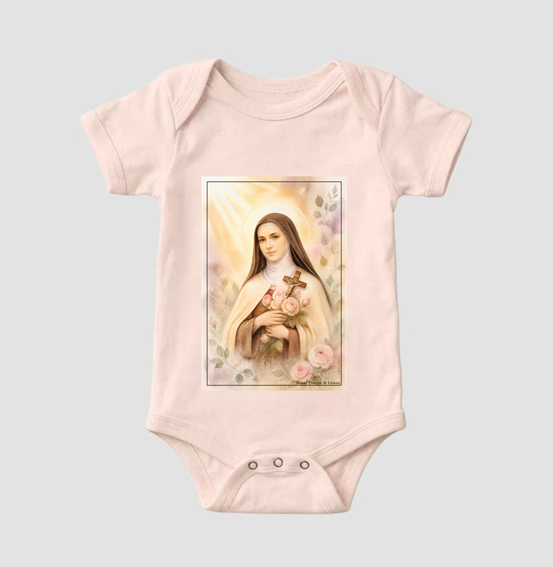 Santa Teresinha do Menino Jesus - Arte em Aquarela com Rosas - Imagem 5