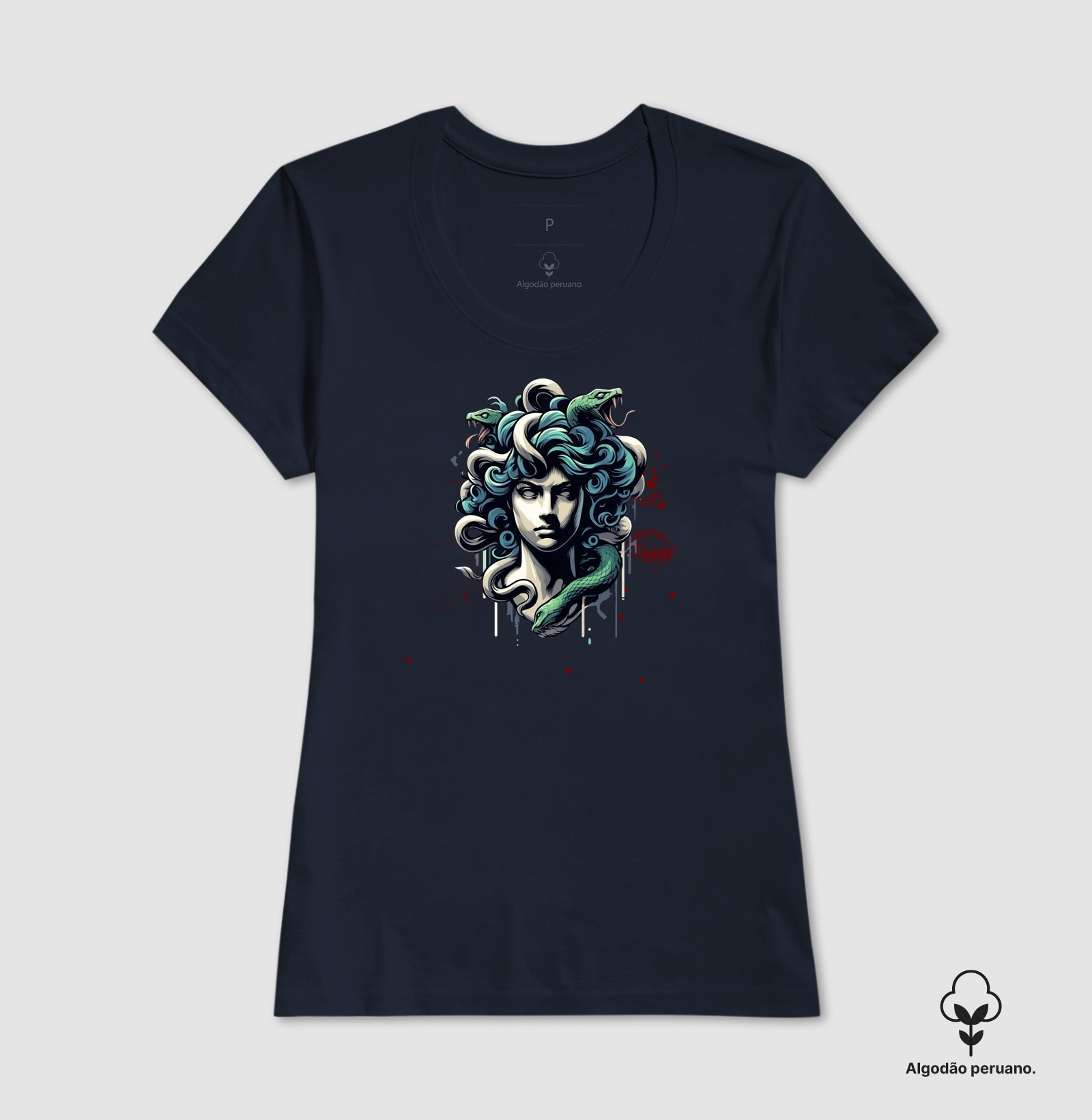 Camiseta Algodão Peruano Olhar de Medusa - Imagem 7
