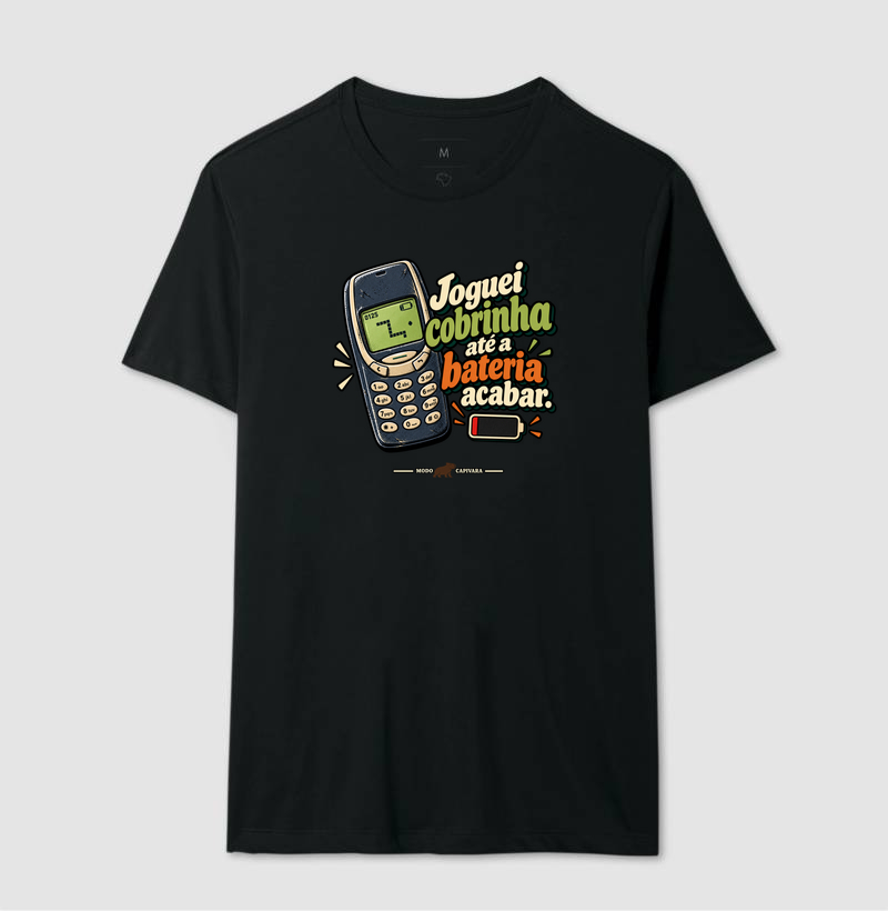 JOGUEI COBRINHA ATÉ A BATERIA ACABAR - Modo capivara - Camiseta - Imagem 4