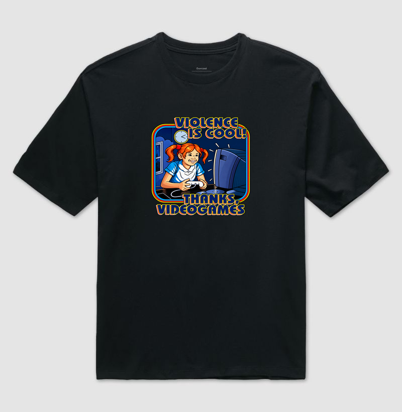 Camiseta Oversized "GTA 6 Thanks Video Games" - Imagem 2