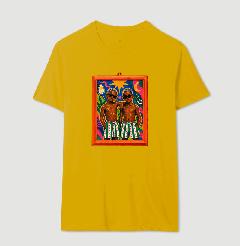 Camiseta São Cosme e Damião Moldura Espelho - Imagem 12