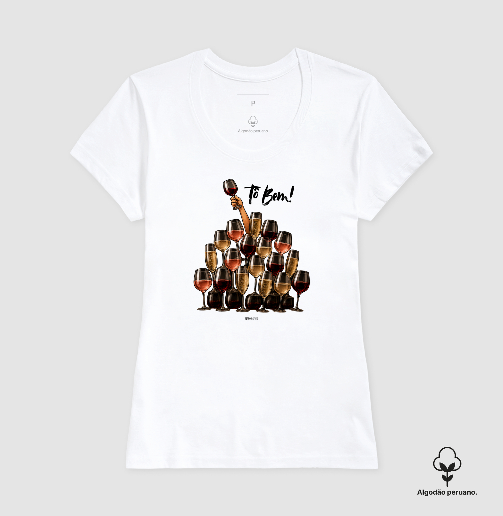 Camiseta Vinho - Tô Bem! - Taças - Imagem 4