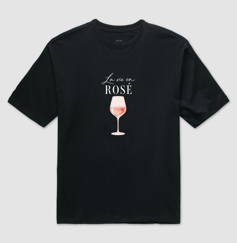 Camiseta Oversized La Vie en Rosé – Taça de Vinho Rosé - Imagem 2