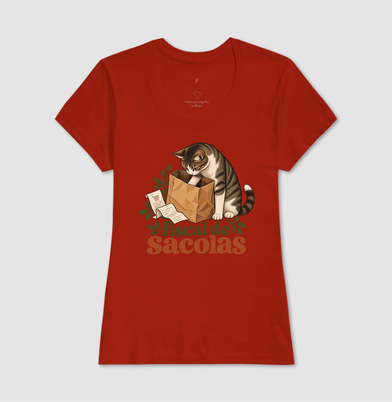 Camiseta Gato Compras "fiscal de sacolas" | Pelo & Pano - Imagem 11