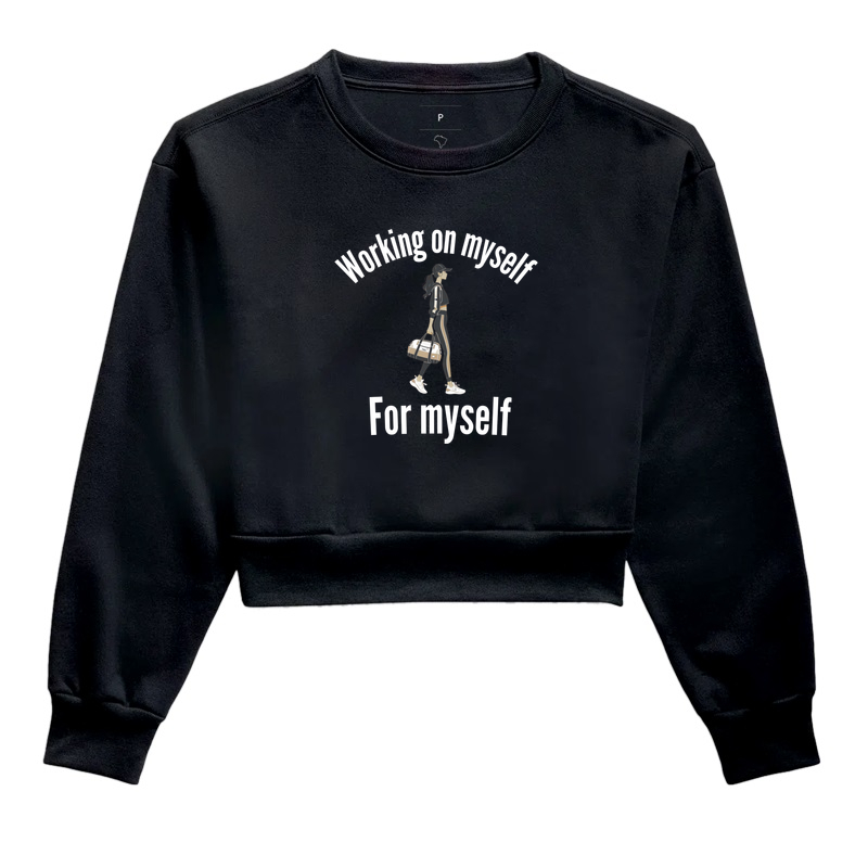 Working on Myself For Myself - TRENO | Cropped Moletom - Imagem 3