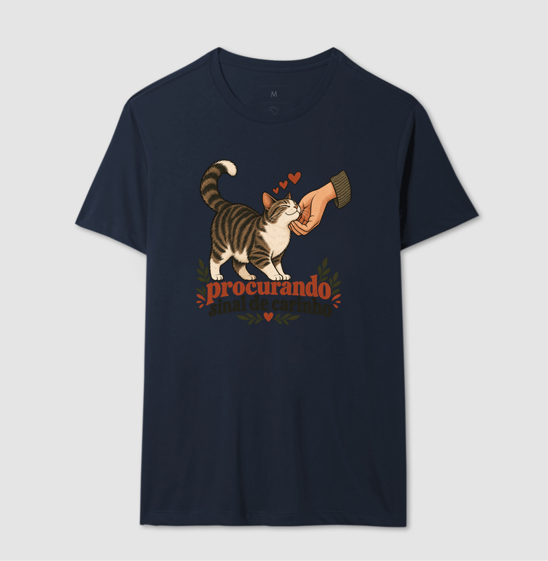Camiseta Gato Carinho "procurando sinal de carinho" | Pelo & Pano - Imagem 6