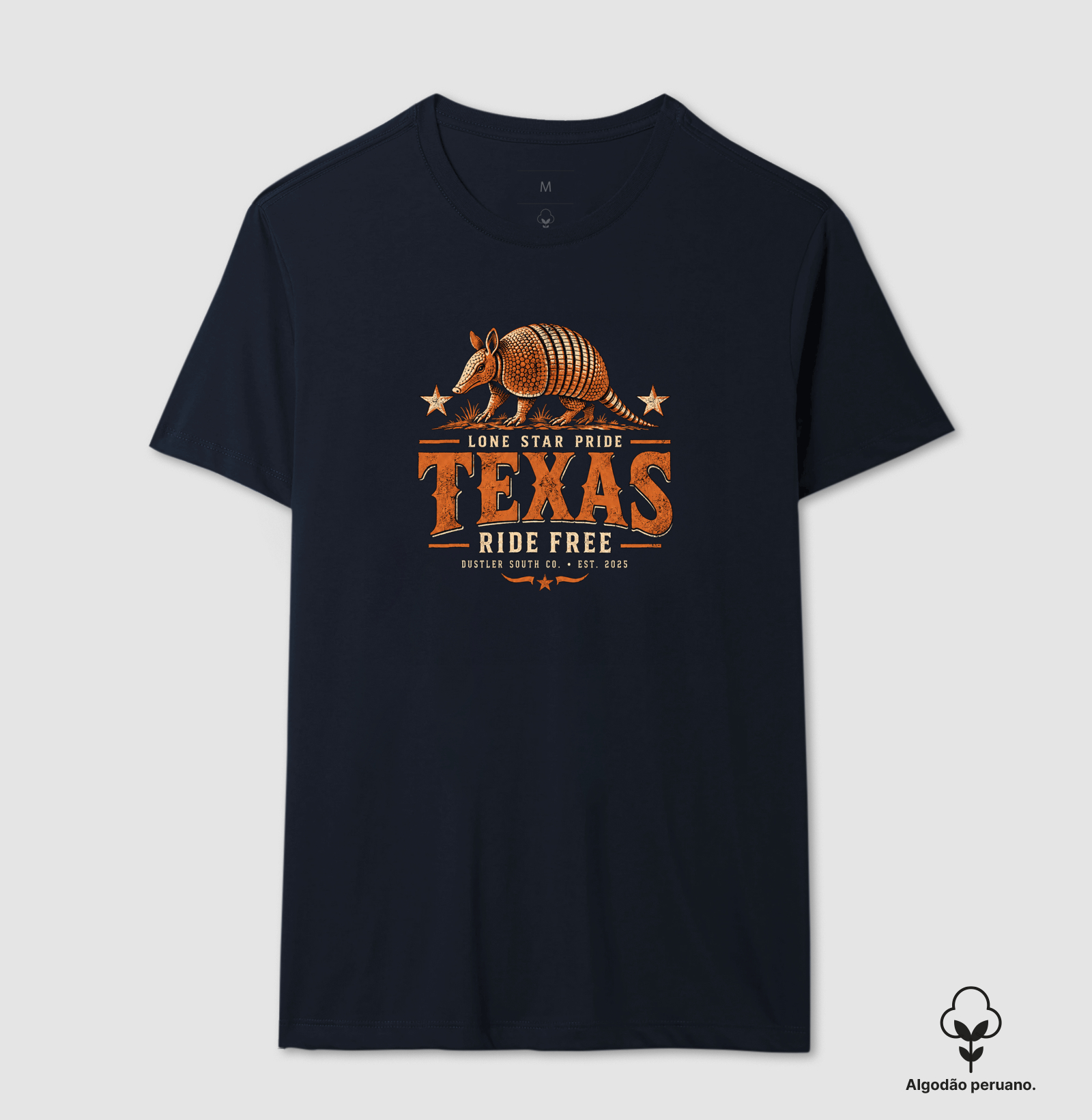 Camiseta Country Texas Ride Free Lone Star Pride Dustler South Co. Algodão Peruano Premium - Imagem 2