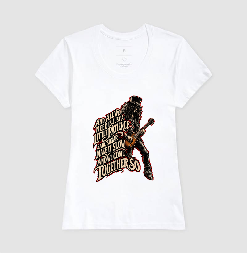 Camiseta Patience – Rock, Guitarra e Atitude | Estampa Vintage Rock - Imagem 5