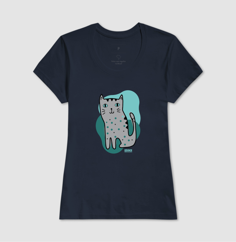 Desenho de gato cinza com fundo verde - Imagem 8