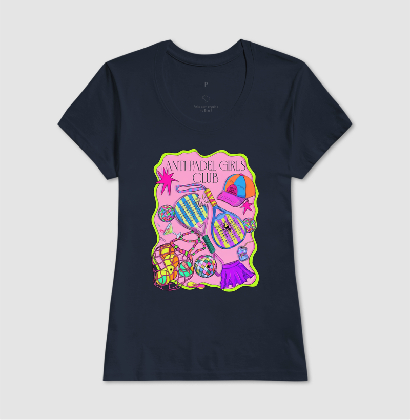 Camiseta Feminina Anti Padel Girls Club Rosa - Imagem 4
