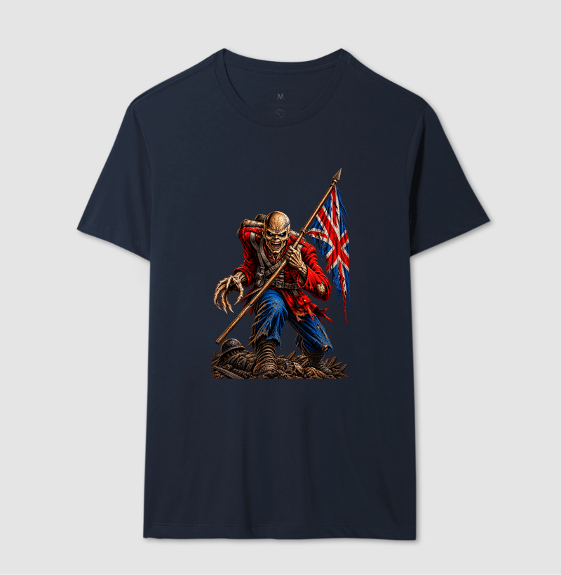 Camiseta Heavy Metal Caveira Soldado Britânico – Estampa Rock Dark Iron Maiden - Imagem 6