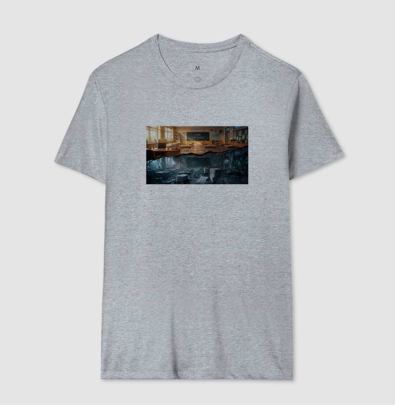 Camiseta Unissex Algodão Sala de Aula Mundo Invertido - Imagem 8