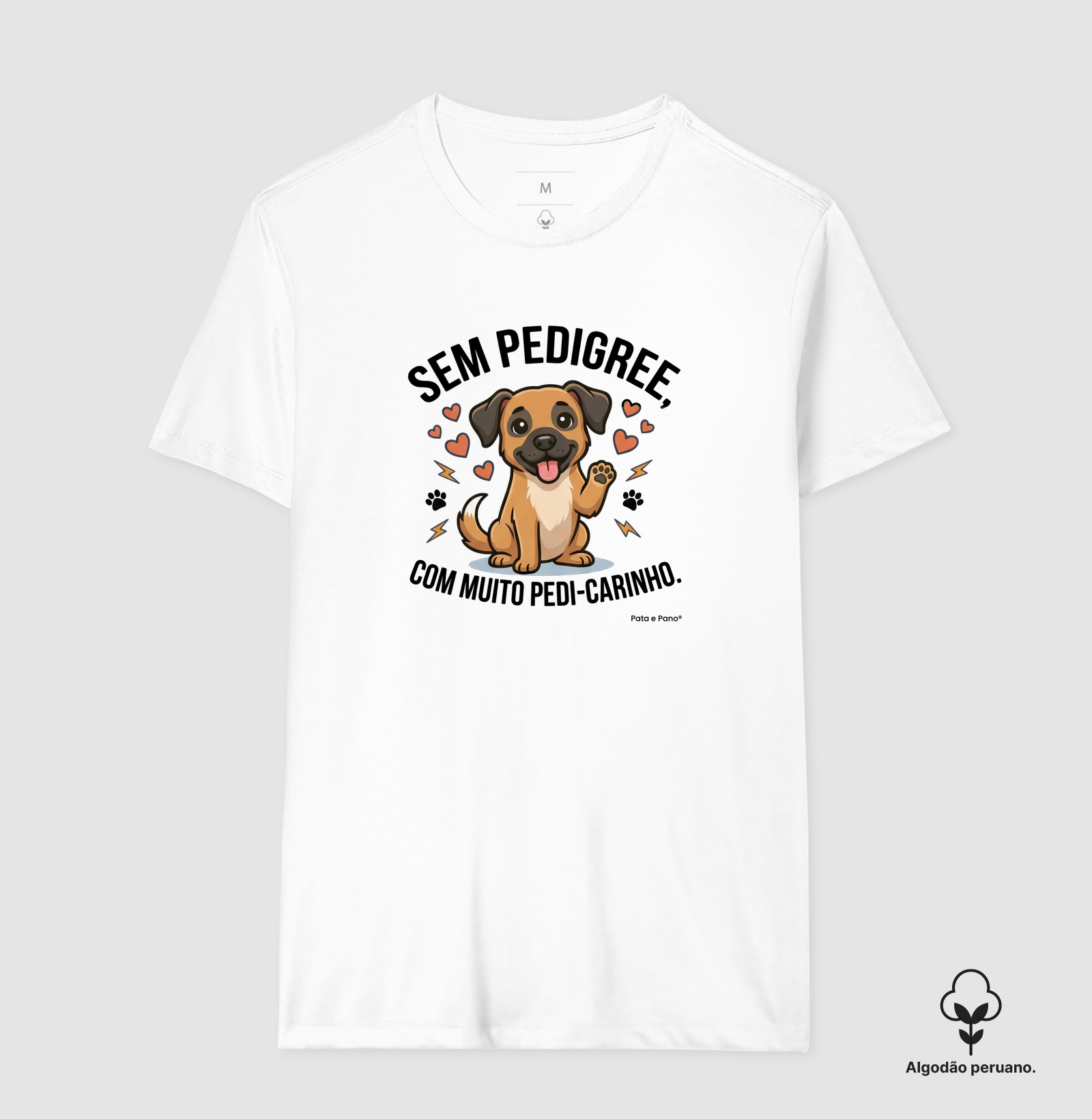 CAMISETA ALGODÃO PERUANO VIRA-LATA PEDI-CARINHO - Imagem 6