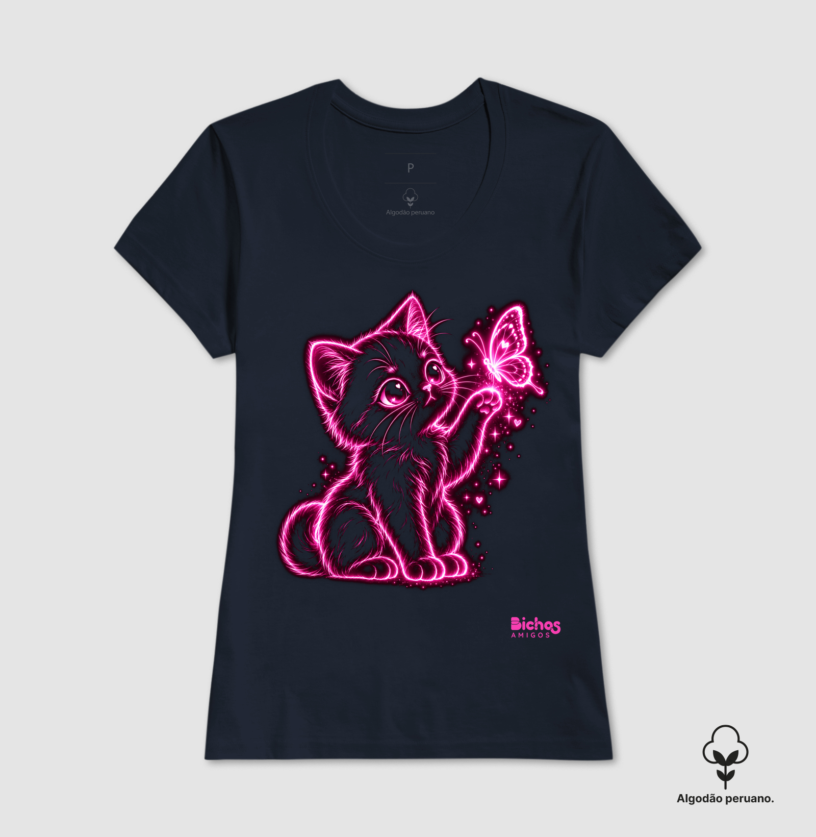Gata e Borboleta Neon - Imagem 4