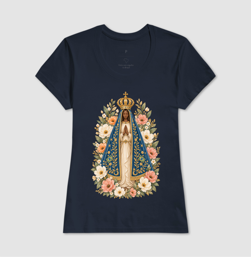 Nossa Senhora Aparecida Aquarela Floral - Imagem 9