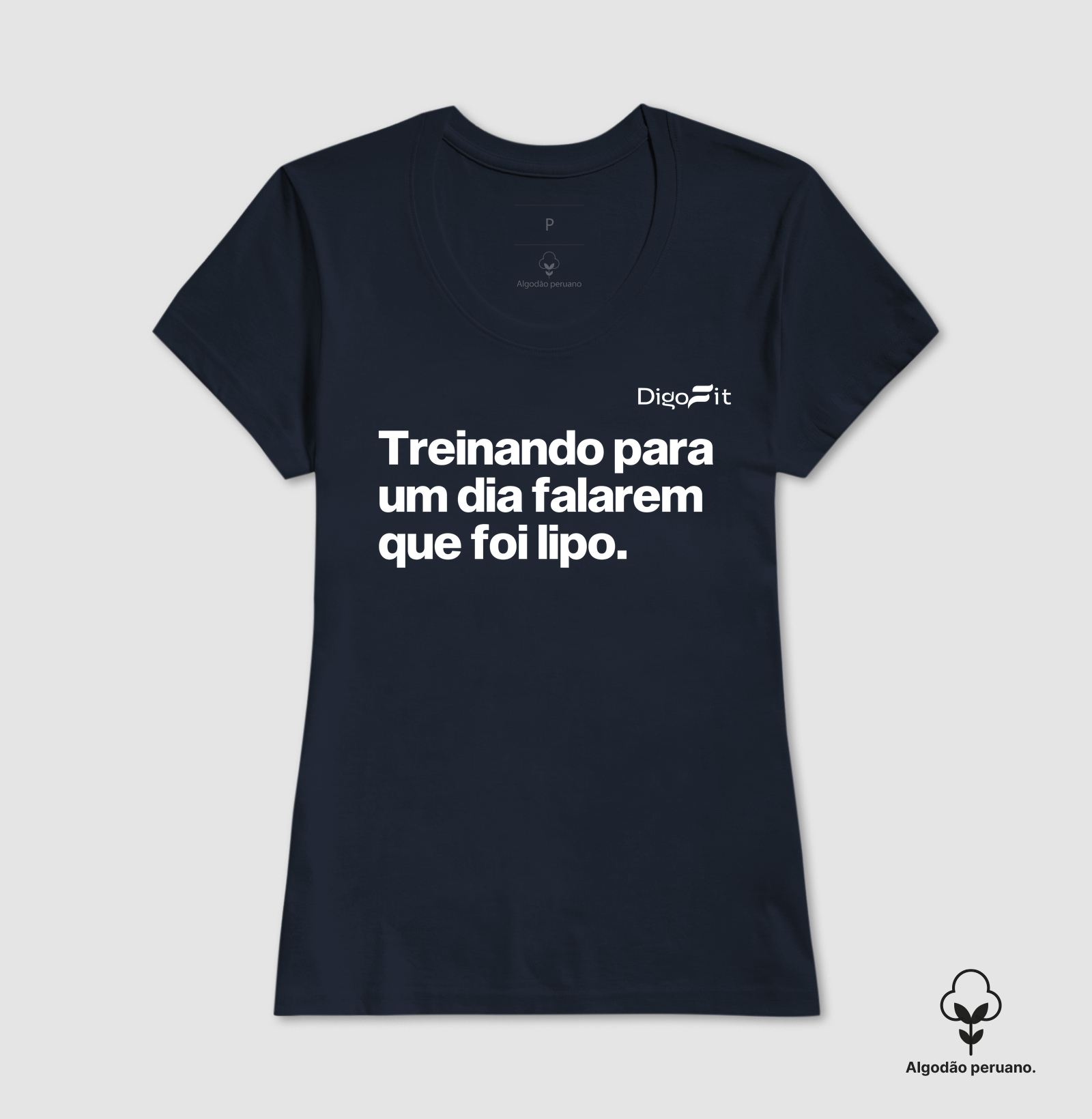 CAMISETA ALGODÃO PERUANO ACADEMIA TREINANDO PARA DIZEREM QUE FOI LIPO - Imagem 6