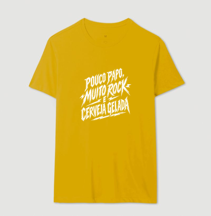 Camiseta Rock “Pouco Papo, Muito Rock e Cerveja Gelada” - Imagem 14