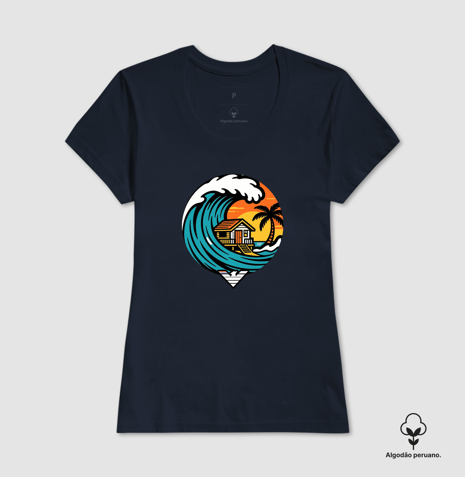 Paraíso no mar - estampa exclusiva.  Sente a brisa, ouça o som das ondas e leve a vibe do paraíso pra onde você for! Mais que uma camiseta - é levar o paraíso com você todo dia. - Imagem 8