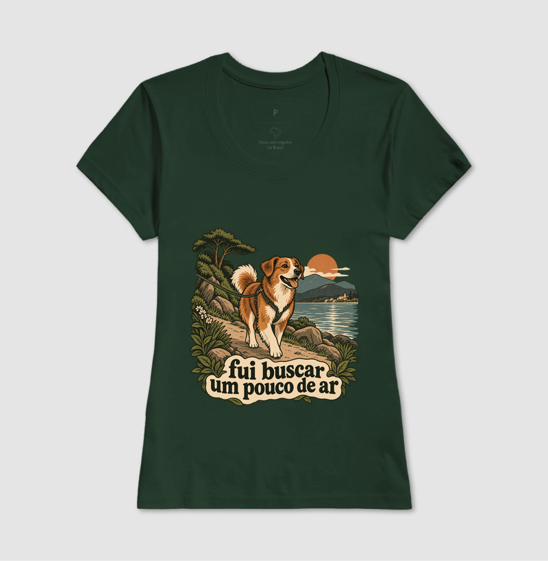 Camiseta Cachorro Natureza "fui buscar um pouco de ar" | Pelo & Pano - Imagem 13