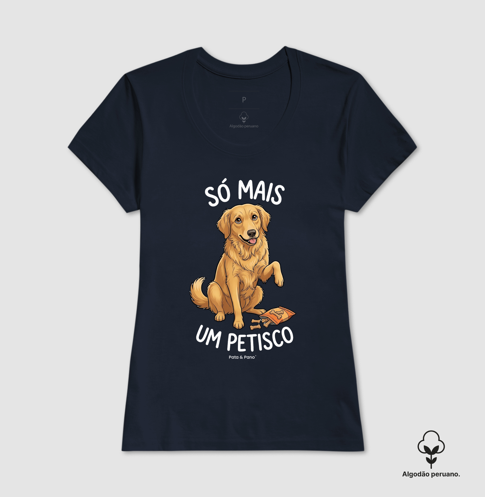 CAMISETA ALGODÃO PERUANO GOLDEN RETRIEVER PETISCO - Imagem 2