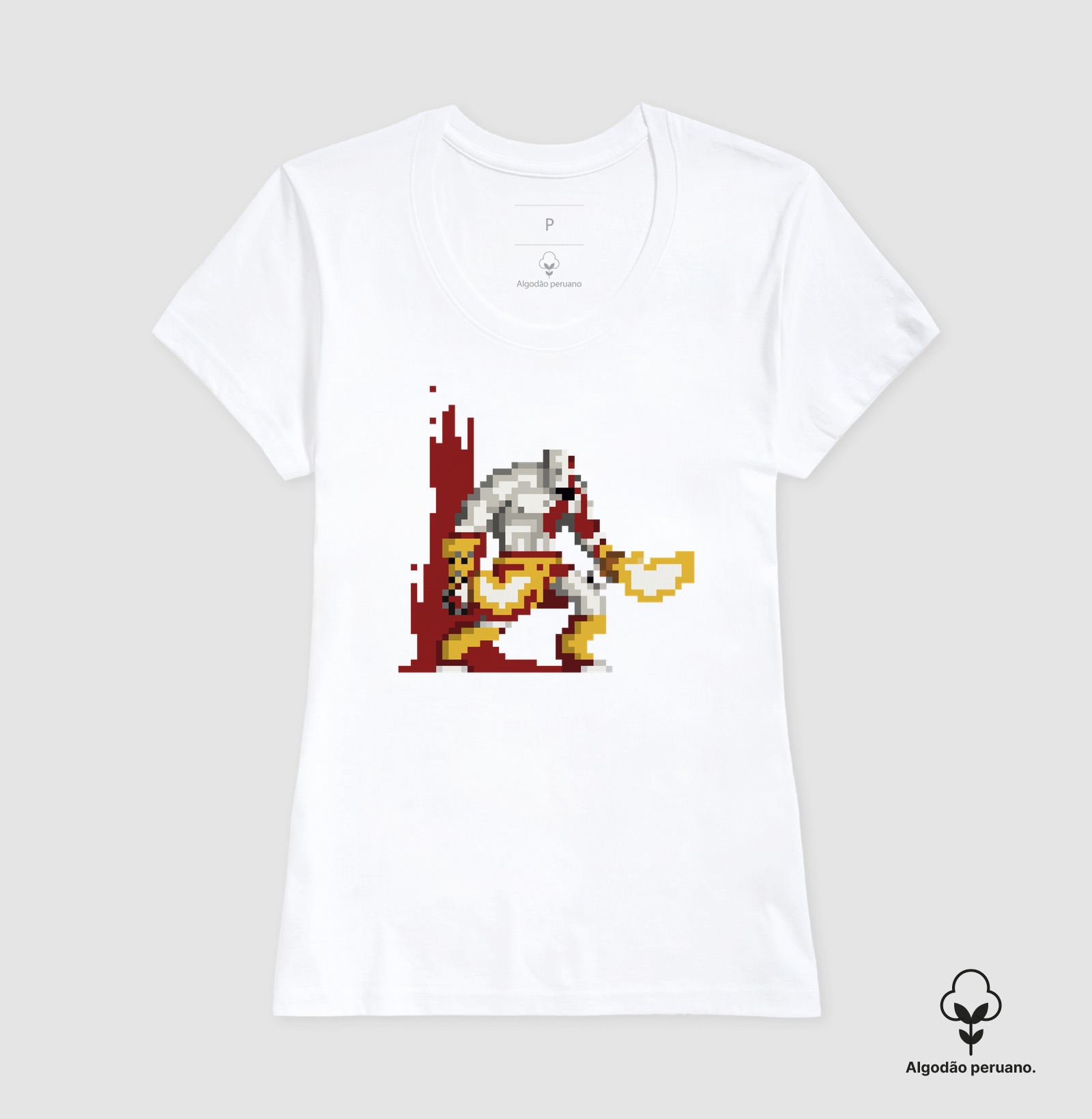 Camiseta Algodão Peruano Deus Grego Pixelado - Imagem 3