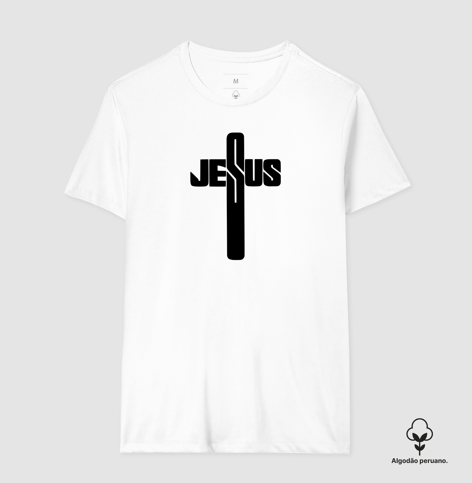 Camiseta Masc. Algodão Peruano Jesus Cruz - Imagem 2