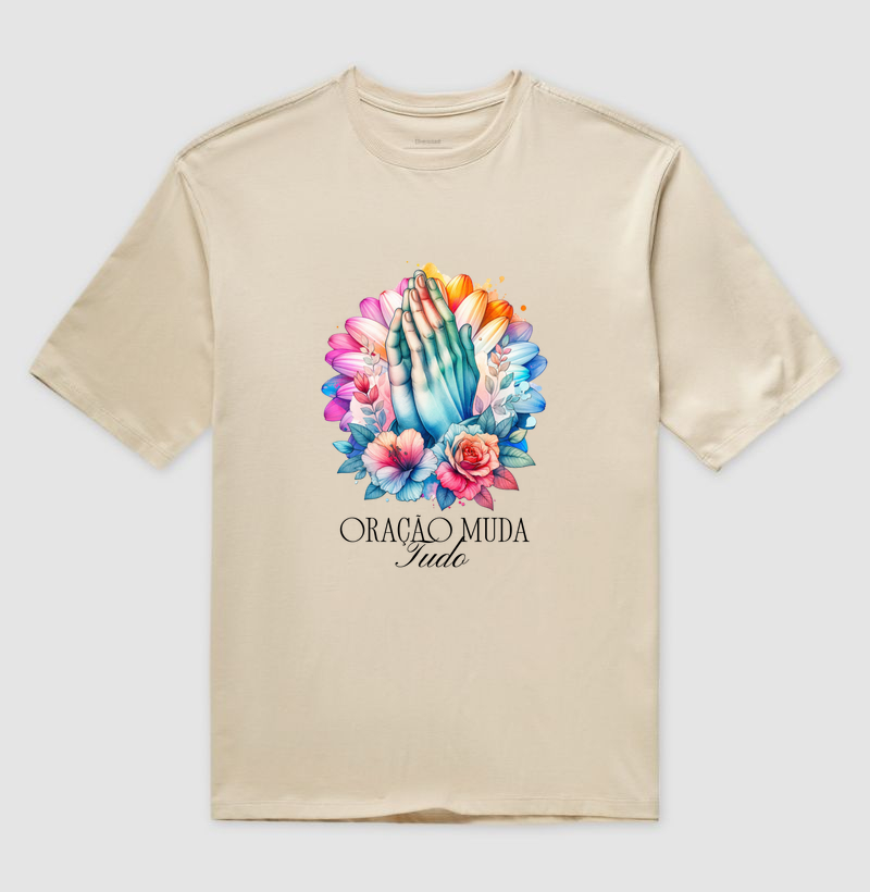 Camiseta Oversized Oração Muda Tudo - Imagem 3
