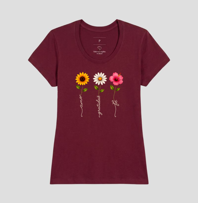 Camiseta Floresça com amor, fé e gratidão. - Imagem 19