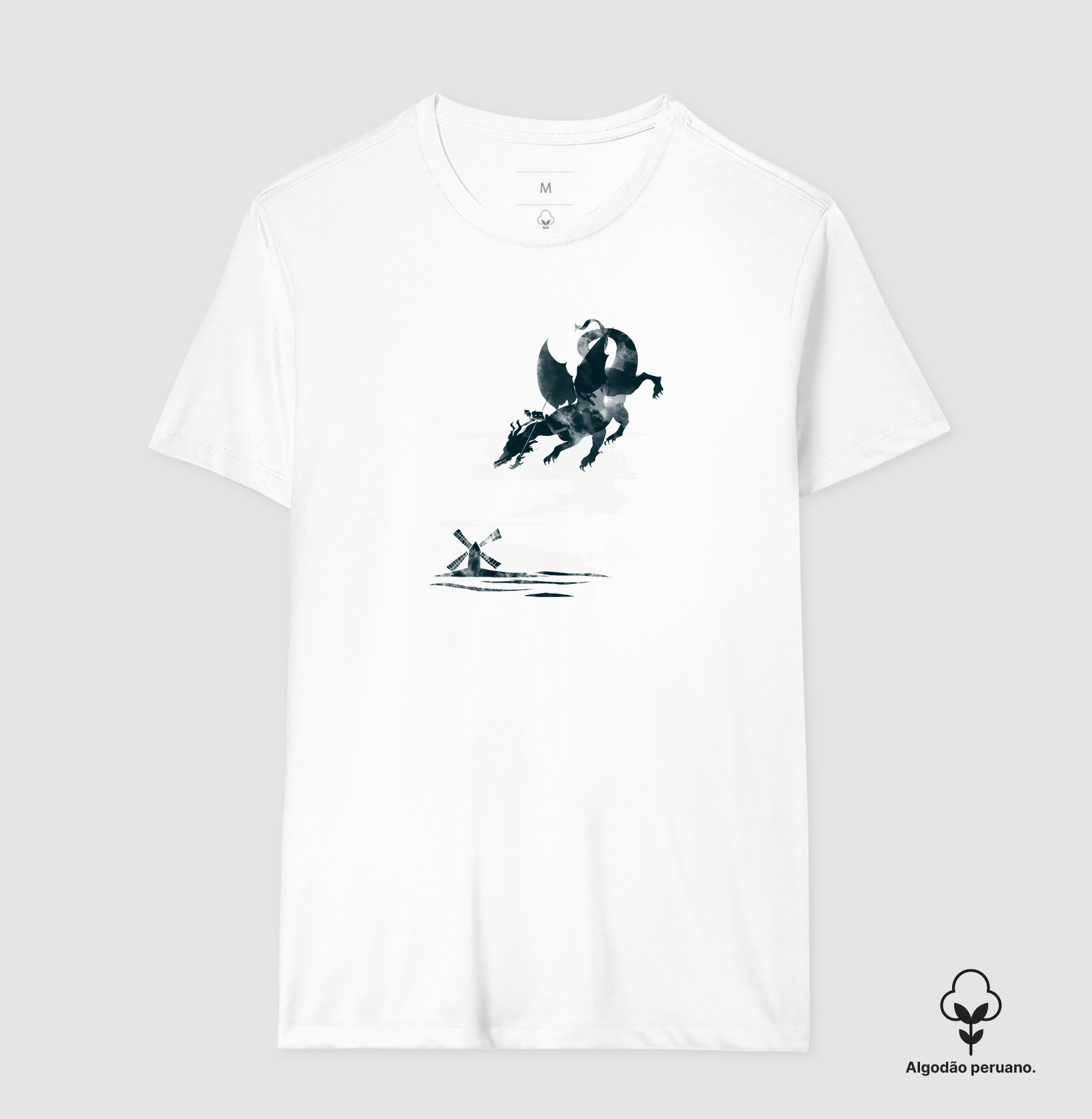 Camiseta Don Quixote Del Dragon Algodão Peruano - Imagem 2