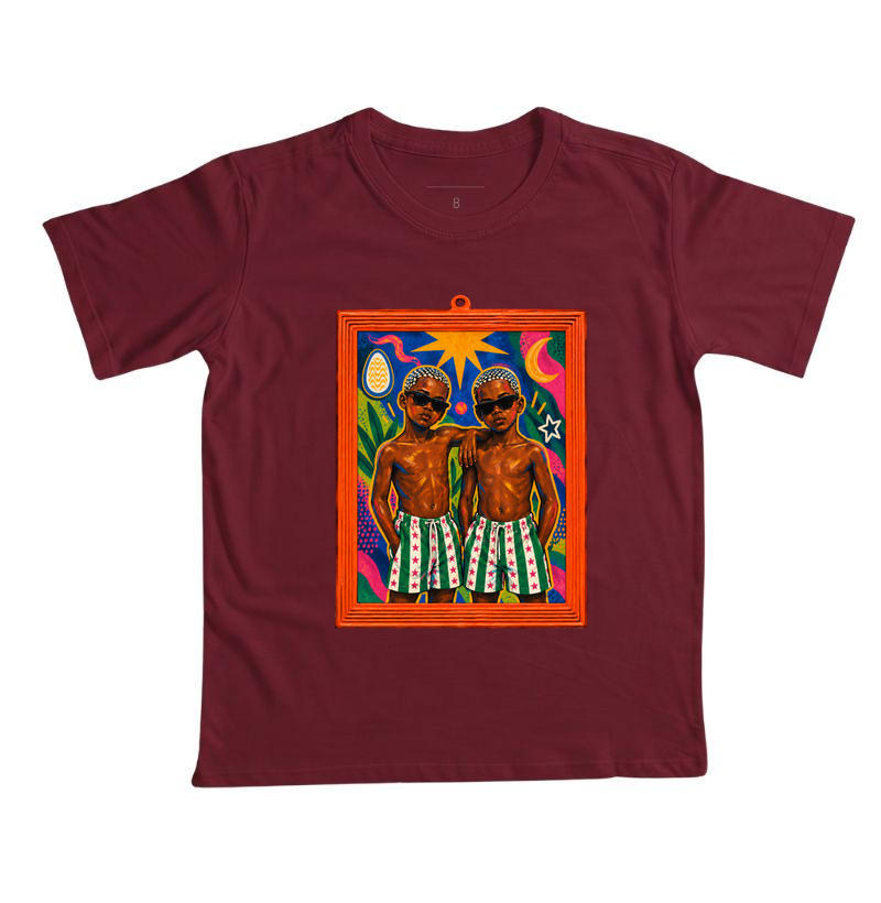 Camiseta Infantil São Cosme e Damião Moldura Espelho - Imagem 6