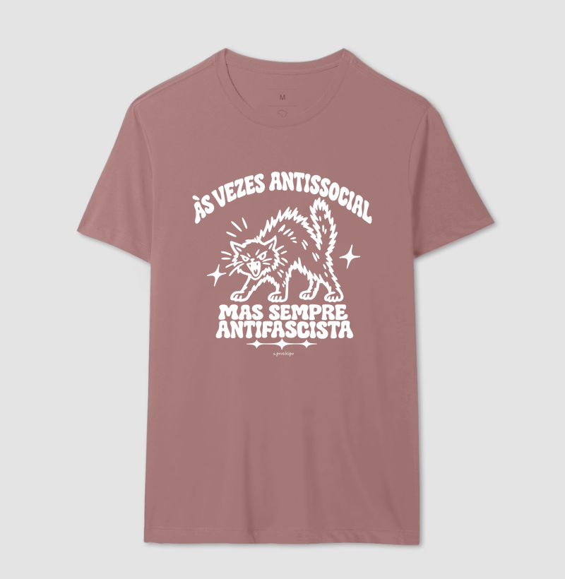 Camiseta Às Vezes Antissocial, Mas Sempre Antifascista (a virada) - Imagem 14