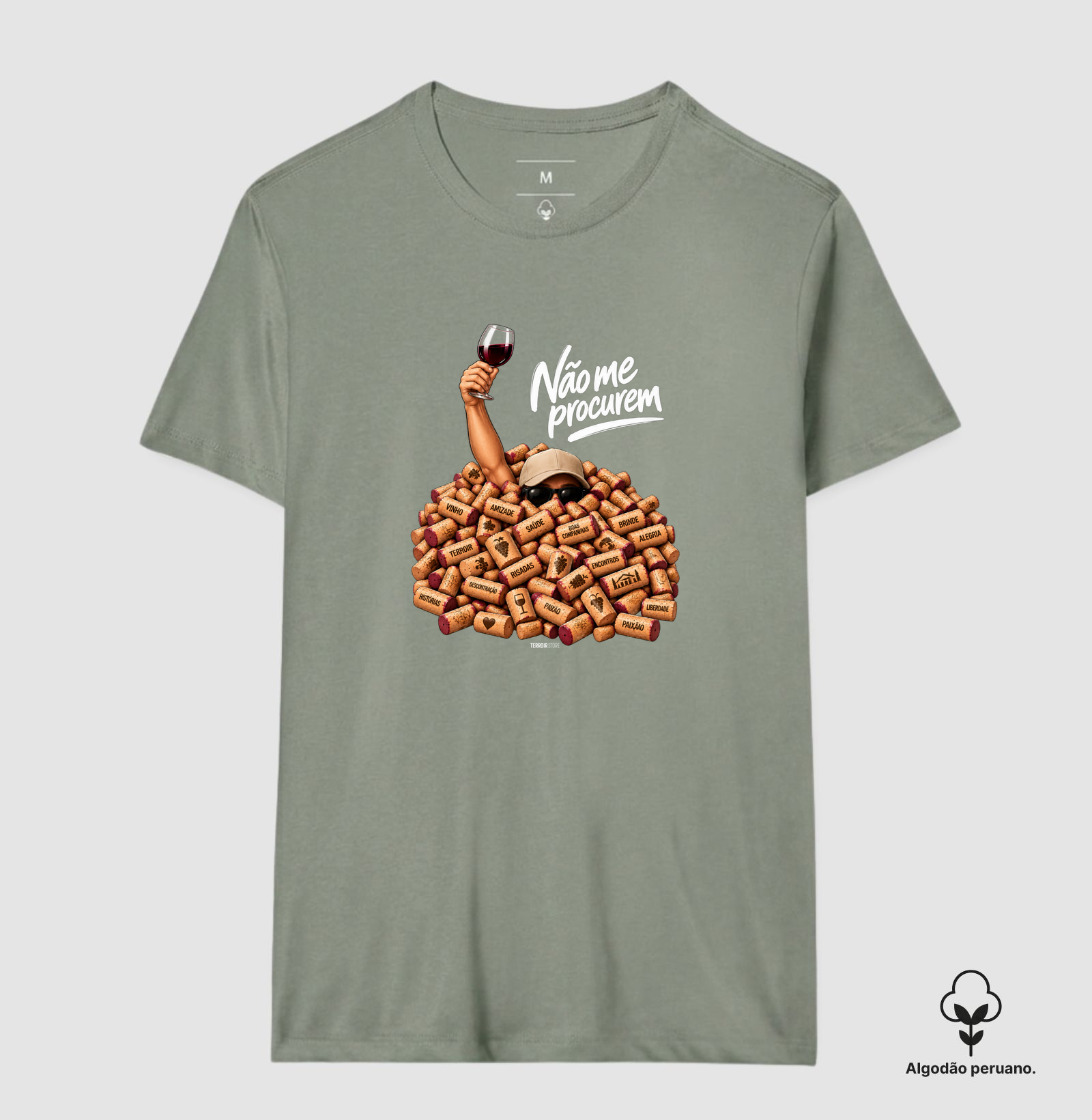 Camiseta “Não Me Procurem” – Wine Lifestyle - Versão Boné - Imagem 2