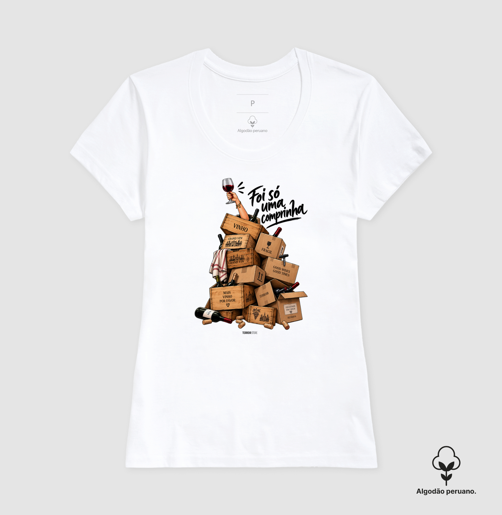 Camiseta “Mais Vinho Por Favor” – Wine Lifestyle Premium - Imagem 4