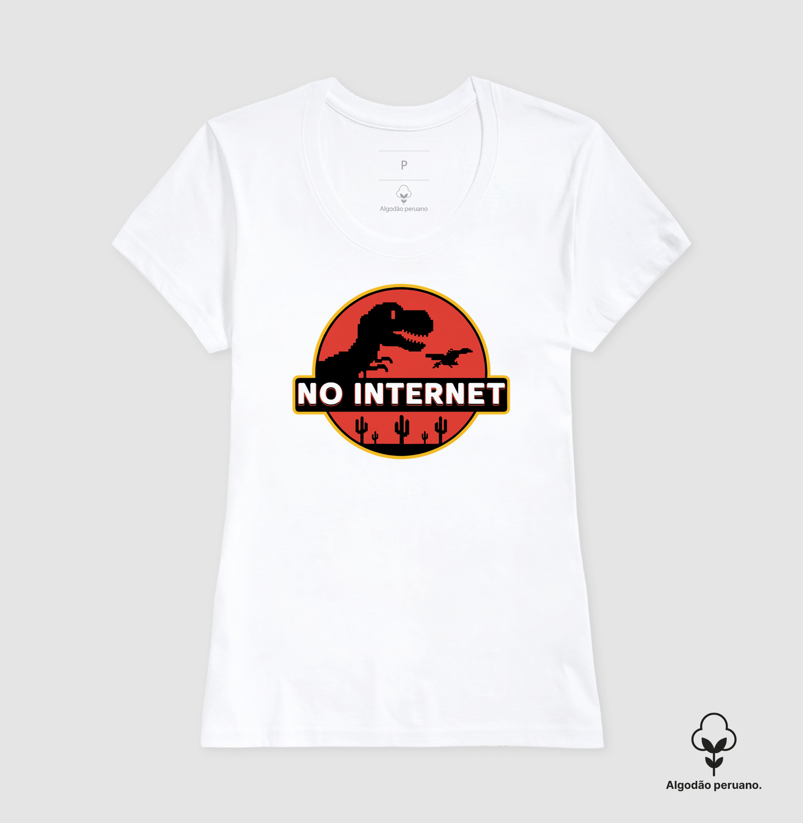 Camiseta Algodão Peruano Sem Internet - Imagem 4