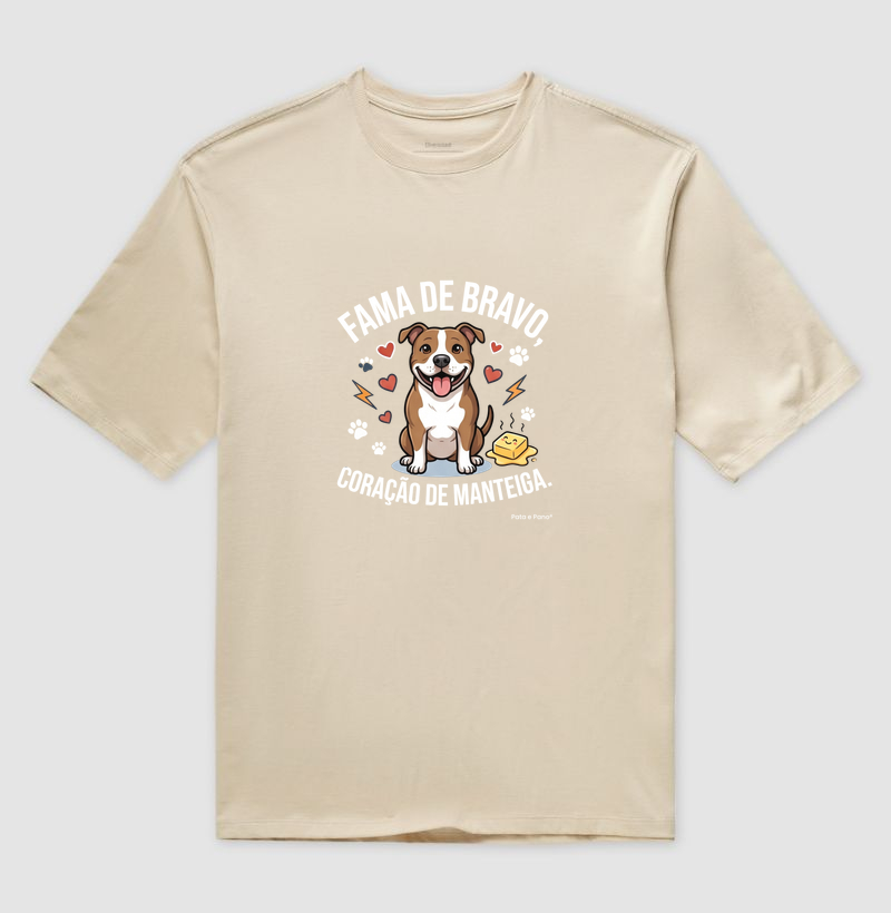 CAMISETA OVERSIZED PITBULL FAMA DE BRAVO - Imagem 3