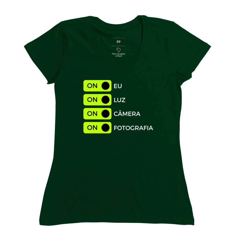 Camiseta on eu, on luz, on câmera & on fotografia  - Imagem 10