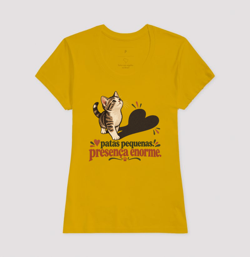 Camiseta Gato "patas pequenas, presença enorme" | Pelo & Pano - Imagem 15