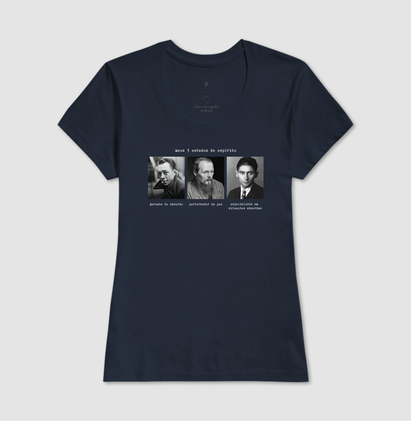 Camiseta Meus 3 Estados de Espírito | Camus, Kafka e Dostoiévski - Imagem 9